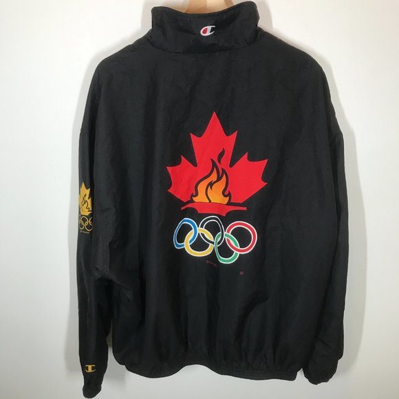 RARE Vintage Champion Team Canada Jacket XL 1996 Olympics Full Zip Nylon Lined - Picture 2 of 8